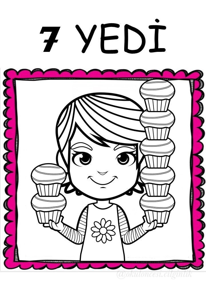 7 YEDİ - Çocukların Öğrenmesi İçin Cupcake Sayma Etkinliği