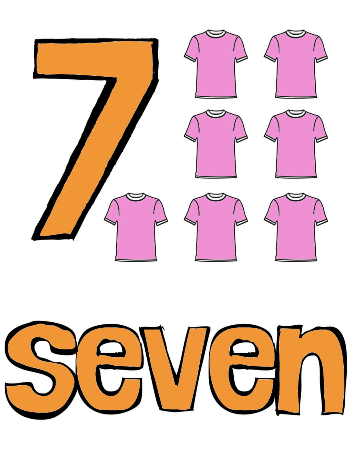 7 Seven Pink T-Shirts Educational Material