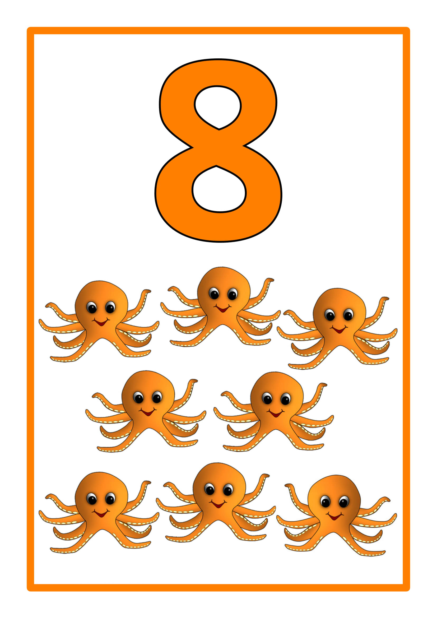 8 Octopus Learning Activity - Educational Counting for Children