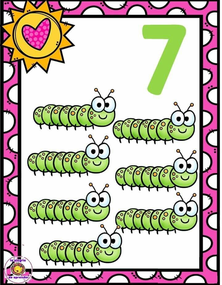 Eğlenceli Sayılar: 7 Yeşil Tırtıl