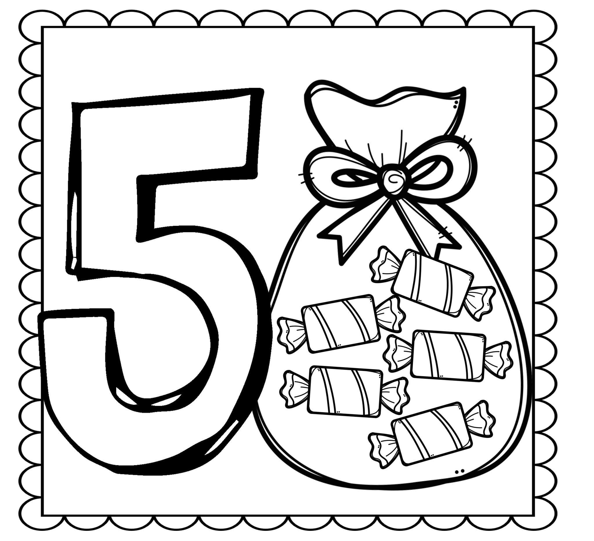 50 Sweets in a Bag: Educational Coloring Activity