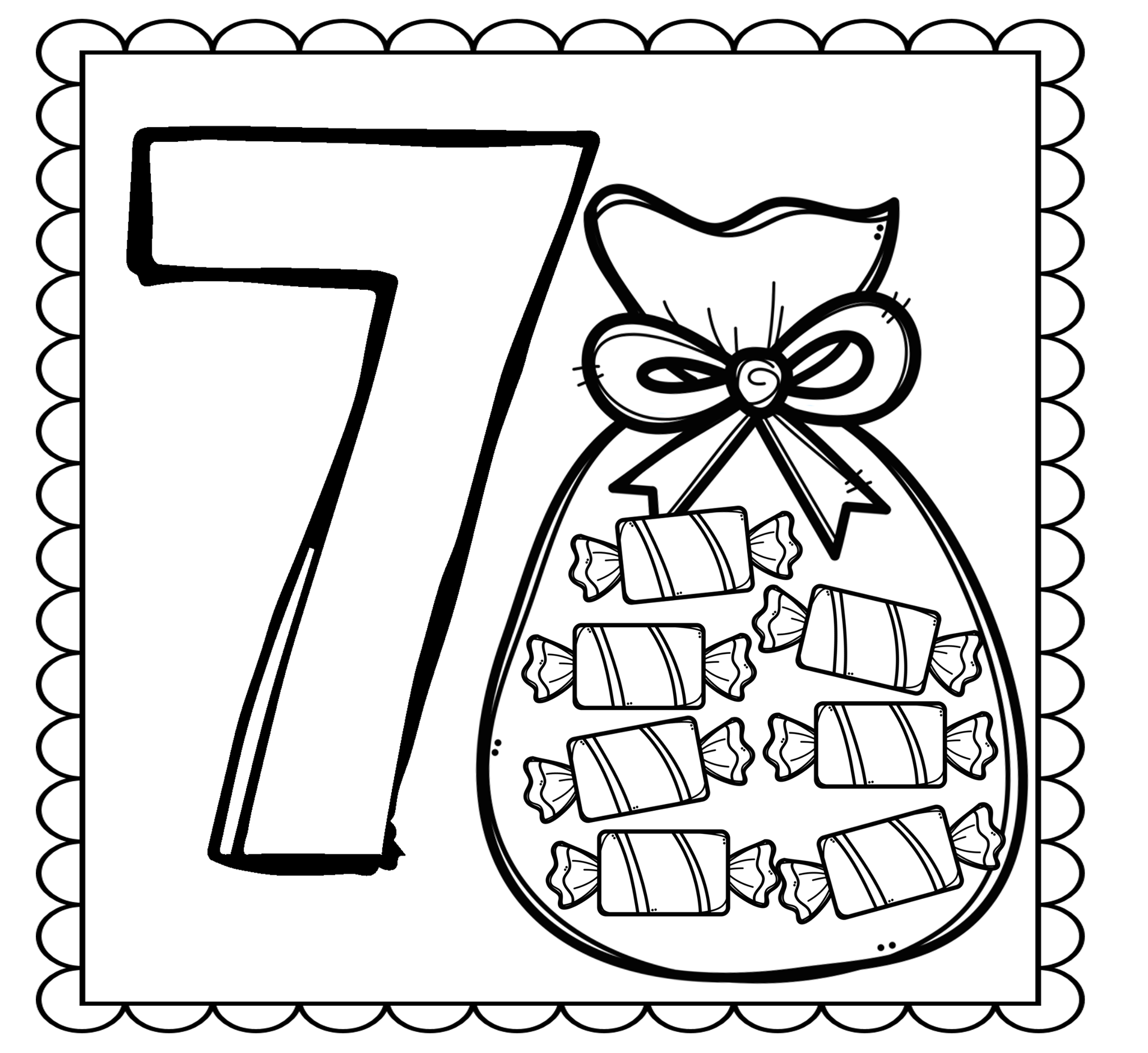 7 Candy Bag Coloring Activity