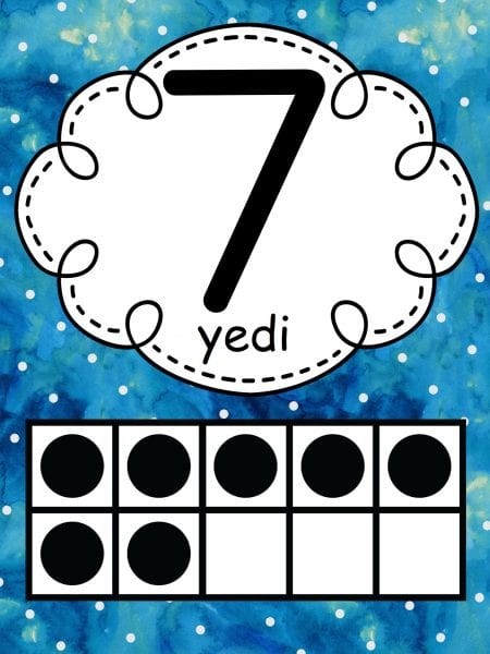 Yedi (7) Sayısını Öğrenme Materyali