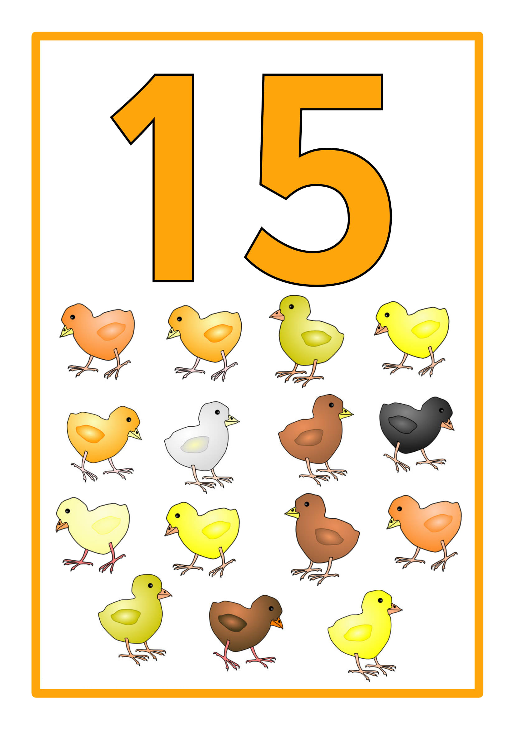 15 (On Beş) Renkli Civcivlerle Sayı Öğrenimi