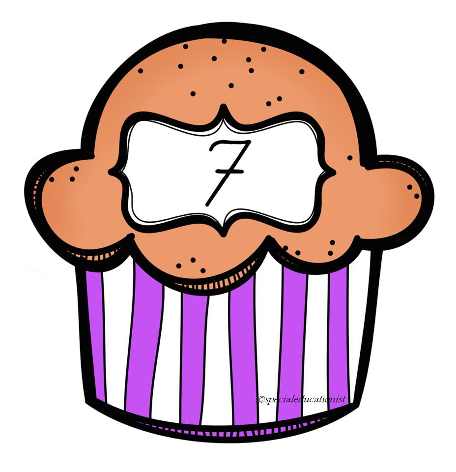 Yemek Temalı Eğlenceli Sayı Öğrenimi: 7 (Yedi) Sayısı ve Cupcake İllüstrasyonu