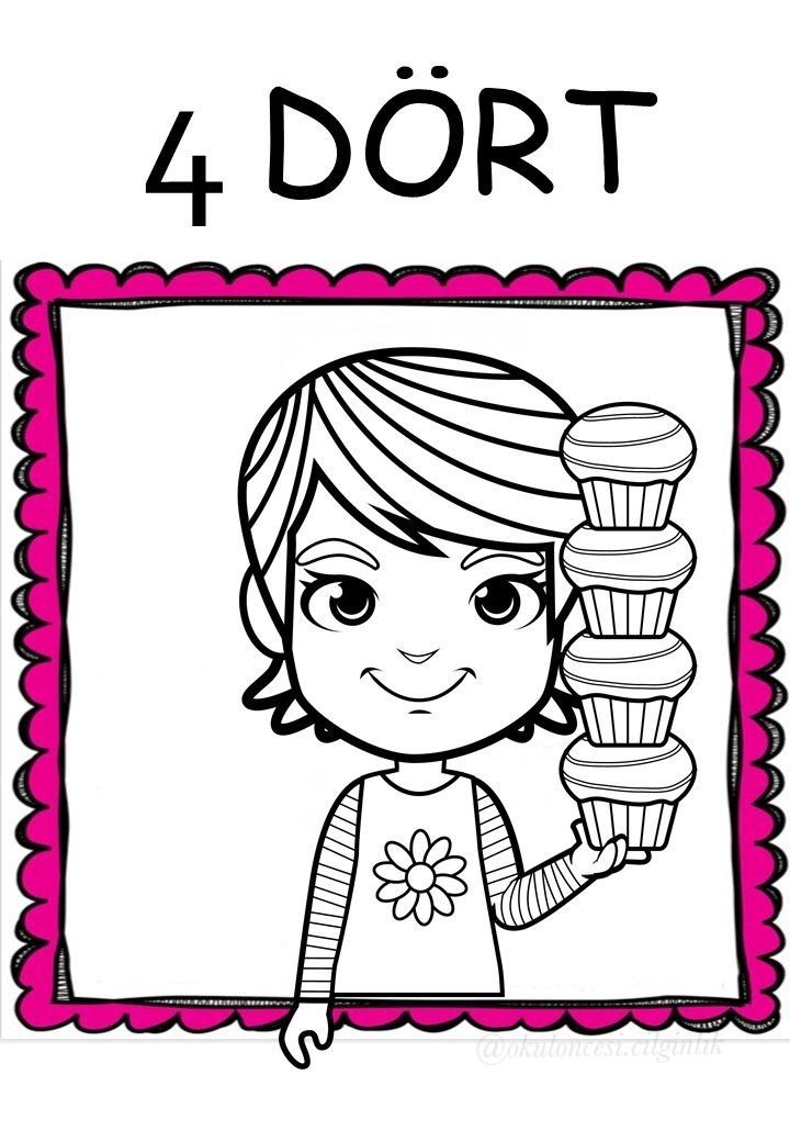 Çocuklar İçin Öğretici: 4 (DÖRT) Cupcake Sayısı ve Sayma
