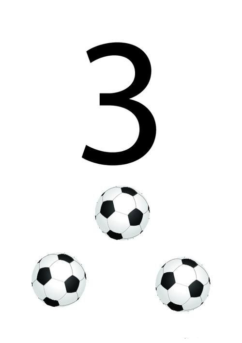 Üç (3) Futbol Topu ile Sayma Öğrenme Materyali