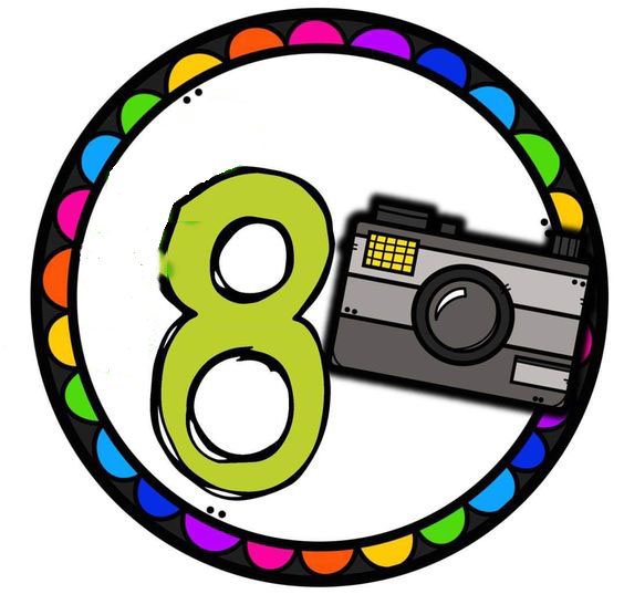 Sayı 8 ve Fotoğraf Makinesi Temalı Eğitsel Grafik