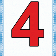 Büyük Kırmızı 4 Sayısı Eğitim Materyali (4 - Dört)