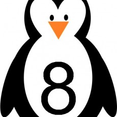 Penguin with Number 8 - Eğitici Grafik