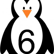 Penguin with Number 6 - Educational Animal Math Concept