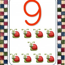 9 Snails Counting Educational Material