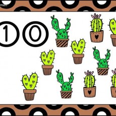 Cactus Counting Worksheet: 100 (Yüz)