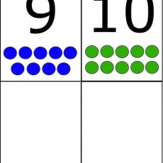 Rakamlar ve Renklerle Sayma: 9 (dokuz) Mavi ve 10 (on) Yeşil Daireler