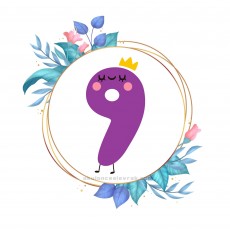 Renkli ve Neşeli 9 Sayısı: Eğitici Grafik