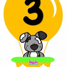 Sarı Balon ve Köpek Temalı 3 (Üç) Sayısı - Çocuk Eğitimi için Görsel
