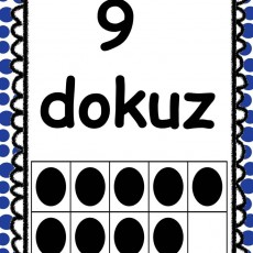9 Dokuz - Sayı Öğrenme Kartı