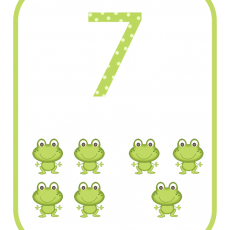 7 Frog Counting Flashcard - 7 (Yedi) Kurbağa Sayma Kartı