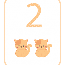 İki Sevimli Kedi Eğitici Kartı - 2 (Two Cute Cats Educational Card - 2)