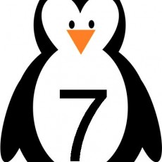 Penguin Figure with Number 7 - Educational Mathematics Illustration