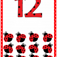 12 Red Ladybugs Counting Activity