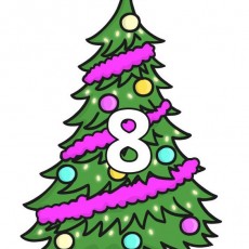Çocuklar İçin Boyama Etkinliği: 8 Sayılı Noel Ağacı