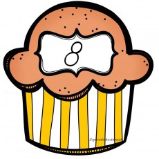 Cupcake with Number 8: Educational Visual Representation
