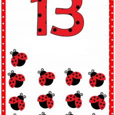 13 Red Ladybugs Counting Activity