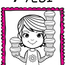 7 YEDİ - Çocukların Öğrenmesi İçin Cupcake Sayma Etkinliği