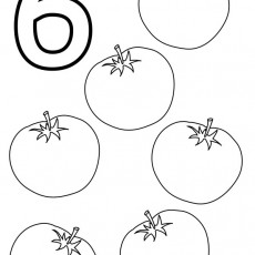 6 Tomatoes Coloring Activity - Number 6 and Counting