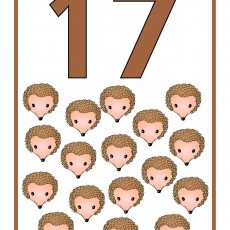 17 Hedgehogs Counting Educational Material