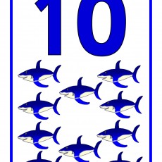 10 (On) Shark Illustration - Educational Counting and Marine Life Theme