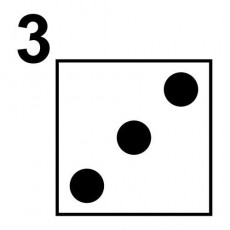 Üç Nokta İçeren Zar Görseli - Dice Showing Three Dots