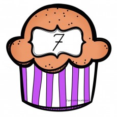 Yemek Temalı Eğlenceli Sayı Öğrenimi: 7 (Yedi) Sayısı ve Cupcake İllüstrasyonu