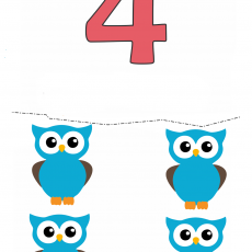 Renkli Baykuşlar ve Sayılar: 4 (Dört)