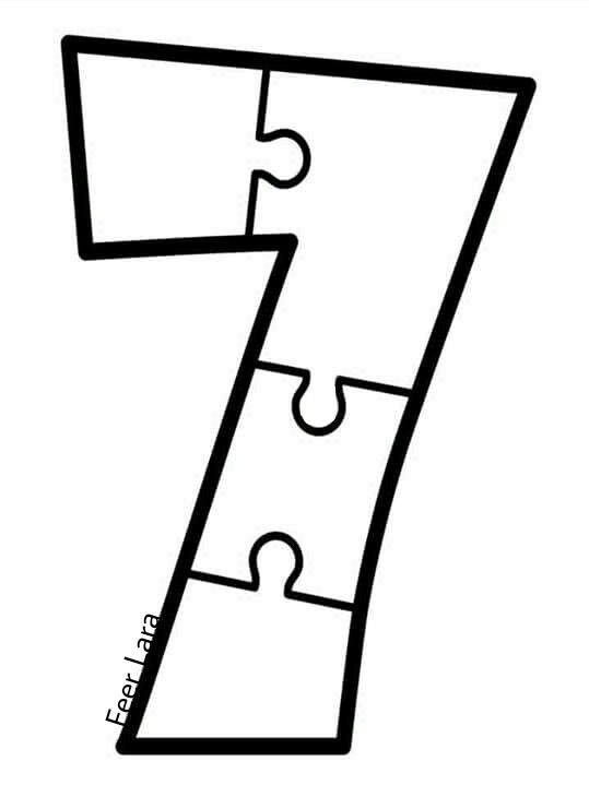 Yedi Sayısı Puzzle Temalı Eğitim Materyali - 7 (Yedi)