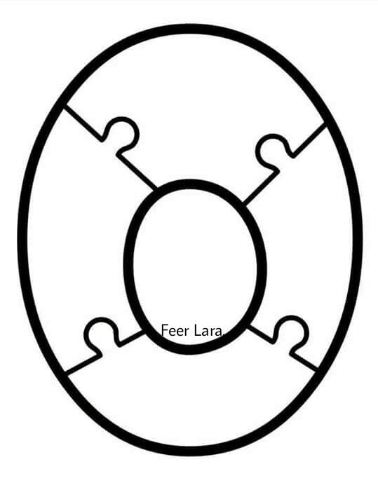 Puzzle Şeklinde Oval Çerçeve 0 (Sıfır) - Eğitsel Görsel