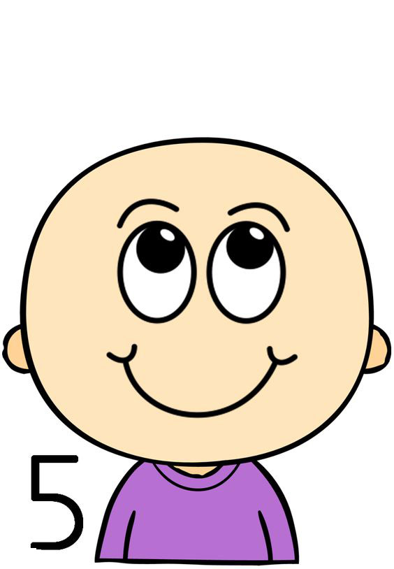 Beş (5) Sayısı ile Karikatür Çocuk Figürü
