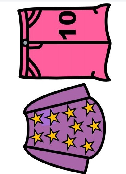 70 Numara Pembe Tişört ve Yıldız Desenli Mor Etek