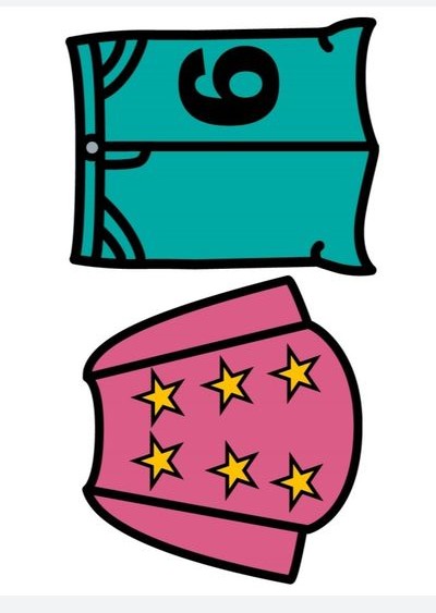 Altı Yıldızlı Pembe ve Yeşil Forma İllüstrasyonu