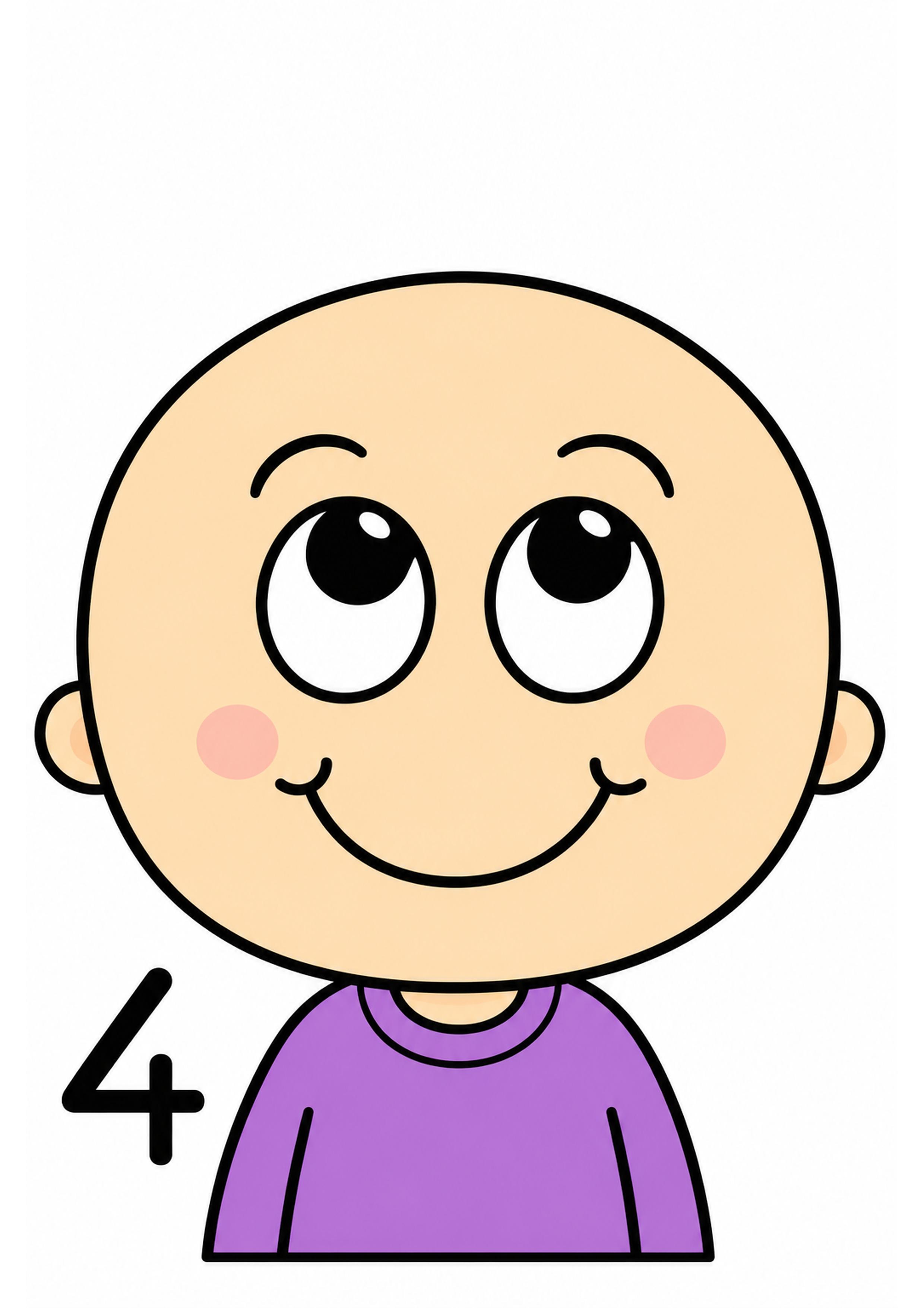 Çizgi Karakter ile Sayı Öğrenme: 4 (Dört)