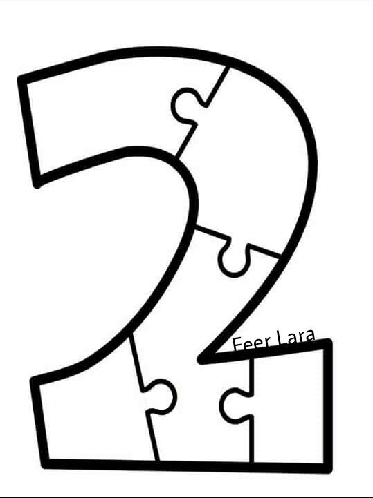 İki Rakamı Puzzle Şeklinde - 2 (İki)