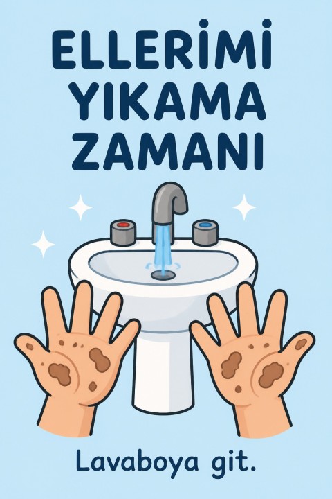 Ellerimizi Yıkama Zamanı: Eğitici Çocuk İllüstrasyonu