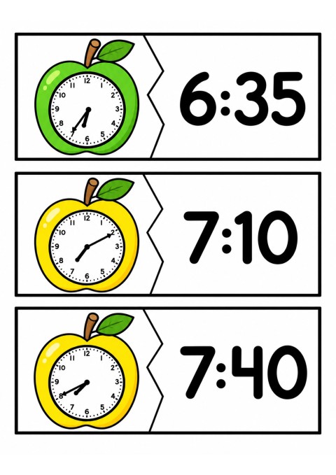 Saat Öğrenme: 6:35 (Altı Otuz Beş), 7:10 (Yedi On), 7:40 (Yedi Kırk)