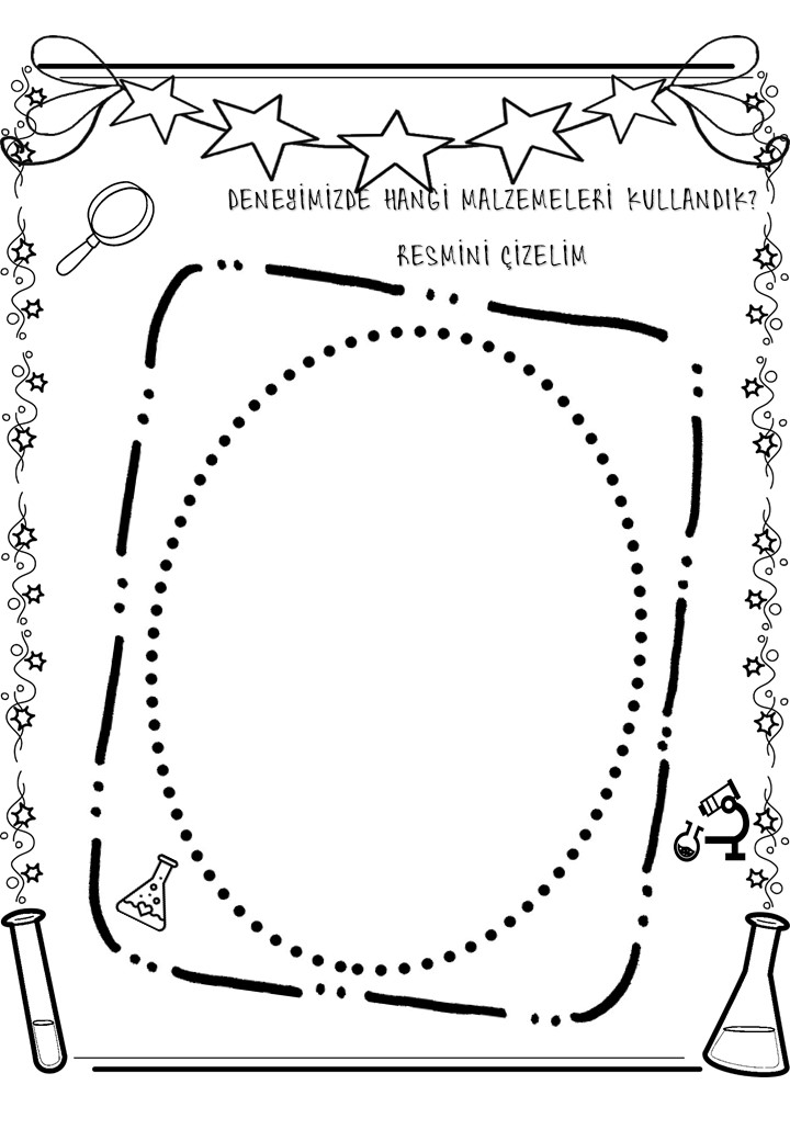 Deney Malzemeleri Çizim Sayfası - Eğitsel Etkinlik