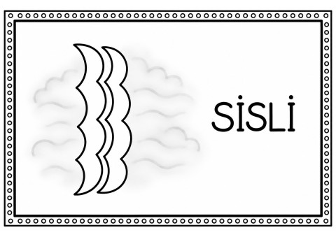 SİSLİ Yazılı ve Dalgalı Desenli Tasarım Kartı