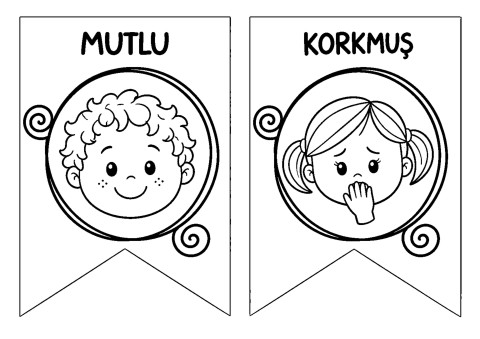 Duygular: KORKMUŞ ve MUTLU İfade Kartları
