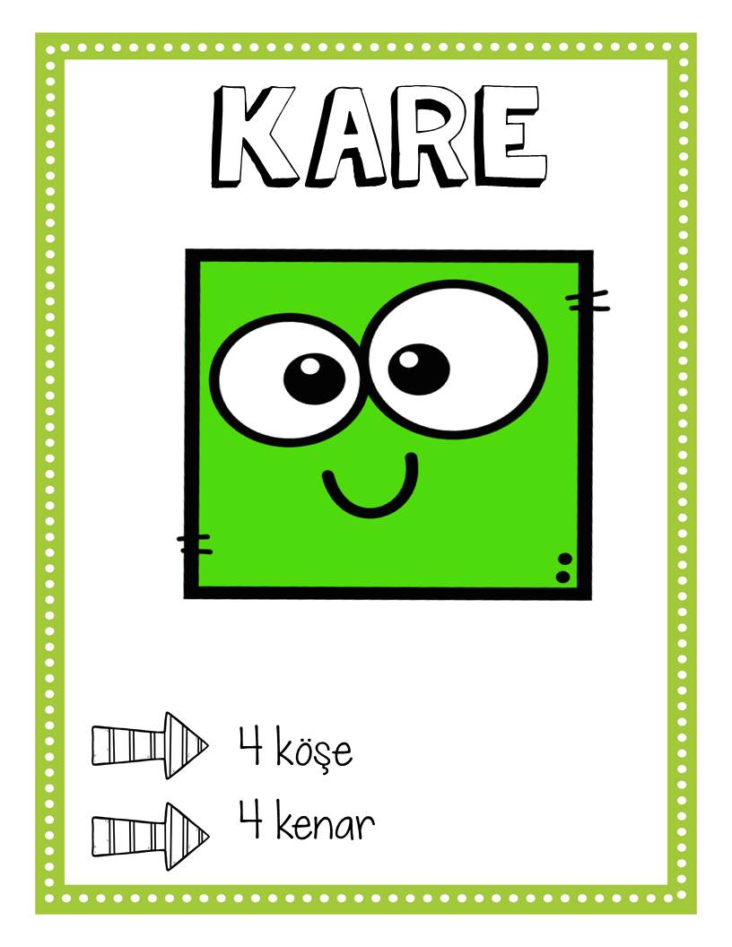KARE - Geometrik Şekiller Eğitimi (4 köşe, 4 kenar)