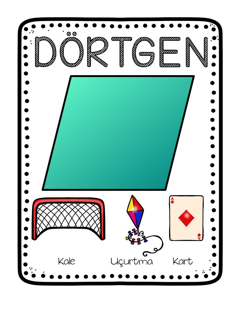 Dörtgen: Geometrik Şekiller ve İlişkili Nesneler (Kale, Uçurtma, Kart)