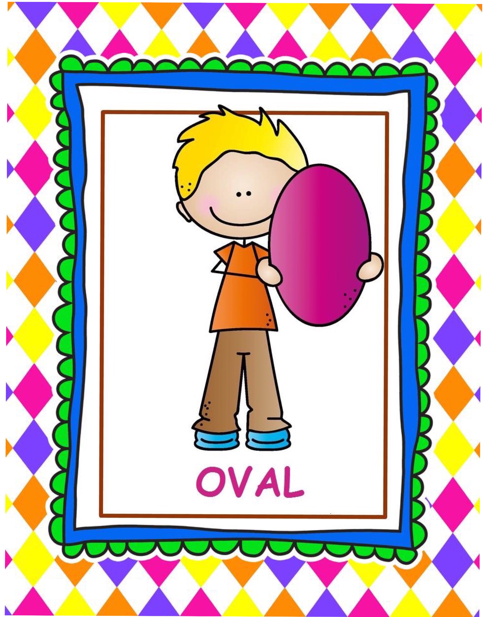 Çocuk ve Şekil: Oval Şekli Öğrenme Materyali - Eğitici Görsel